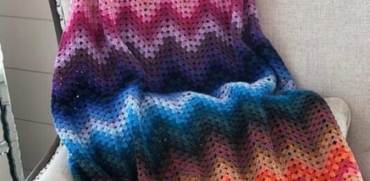 Granny Ripple Blanket Free Crochet Pattern
