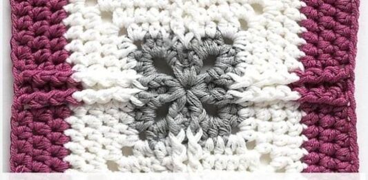 Ribbed Cross Granny Square