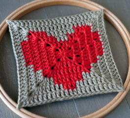 Crochet Heart Granny Square