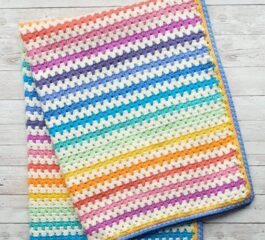 Granny Stripe Crochet Blanket Pattern