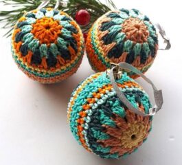 Granny Square Crochet Christmas Baubles