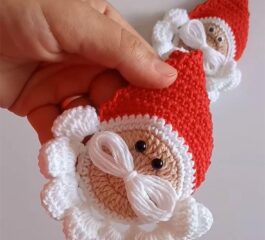 Patrón de cara de Papá Noel a crochet en video