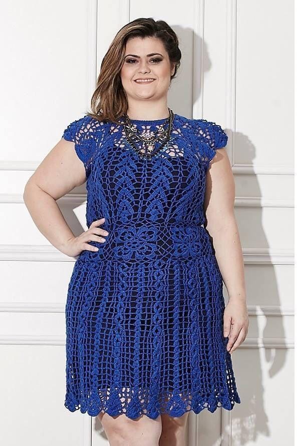 Vestido de Crochet Azul