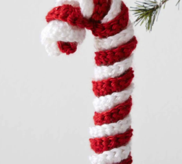 Candy Cane Ornament Crochet Pattern