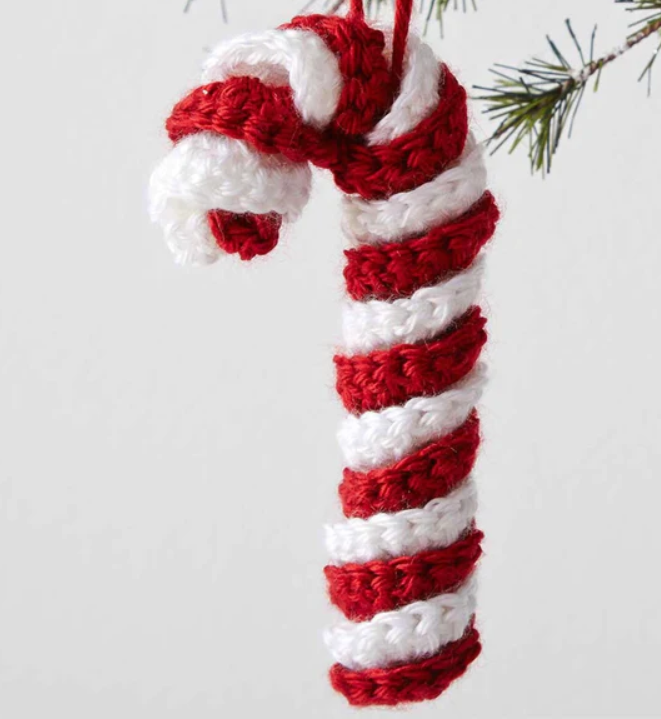Candy Cane Ornament Crochet Pattern - Manual Crafts