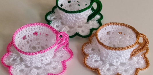 Taza De Té A Crochet ParaUsar Como Decoracíon