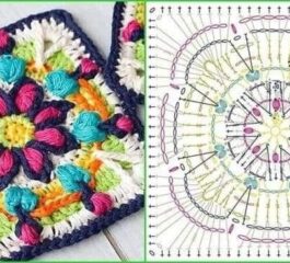 5 Beautiful Crochet Square Diagrams  for Your Next Project