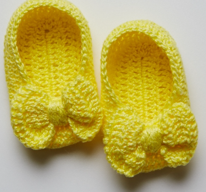 Sapatilla de Croché Amarilla para Bebés