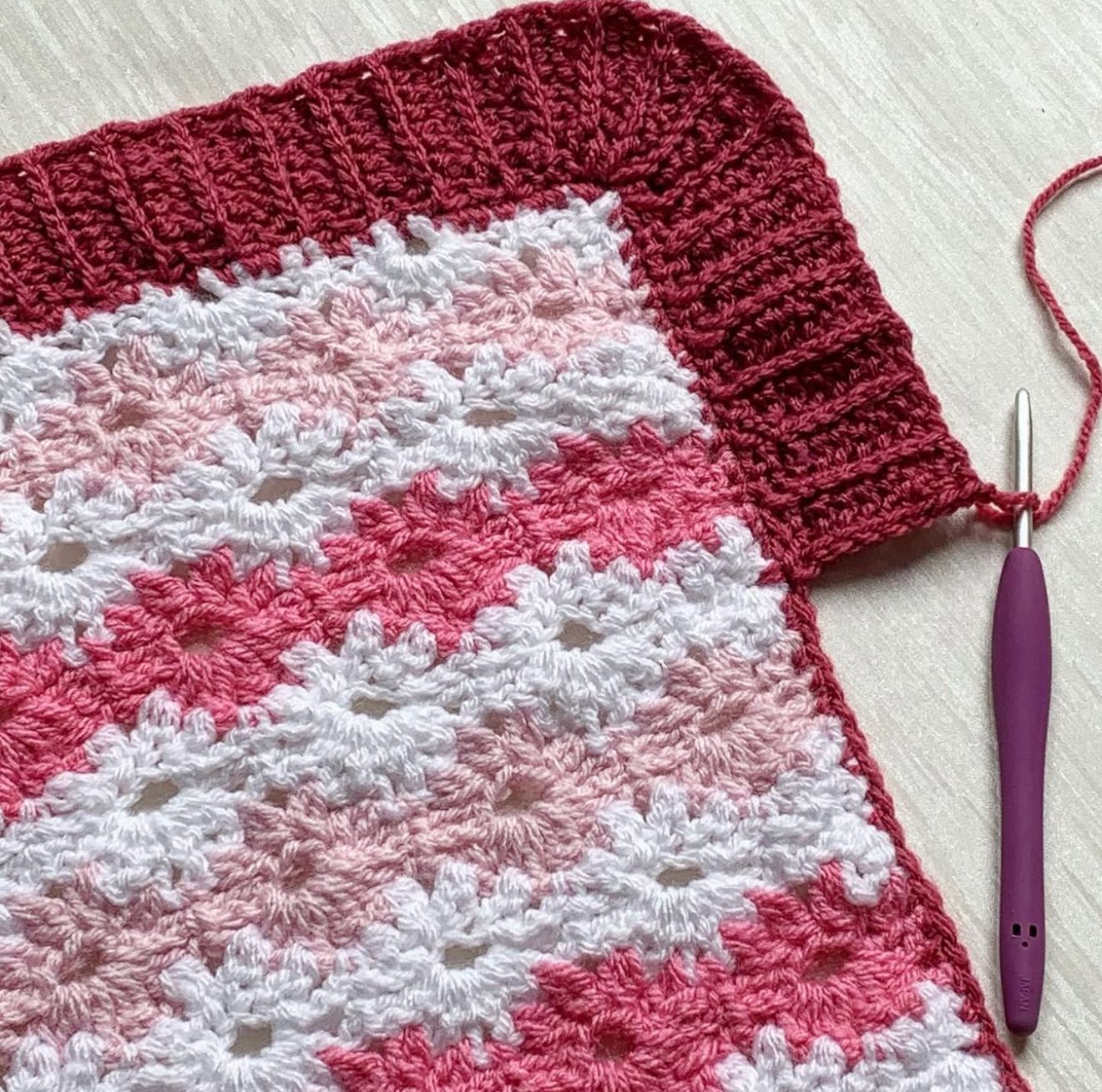 Ribbed border crochet